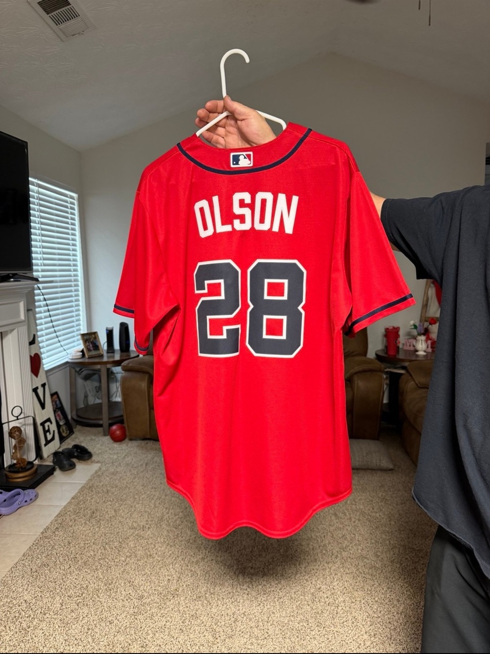 Red MLB Olson #28 Baseball Jersey